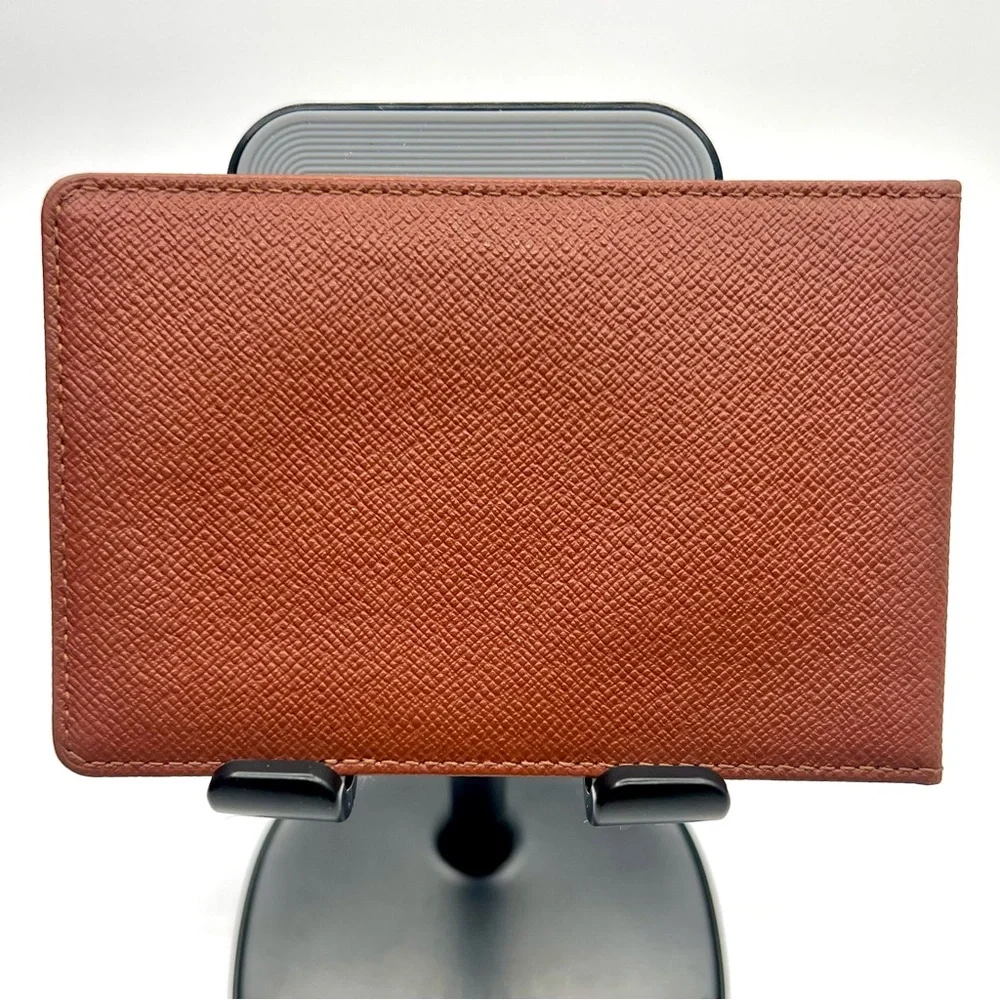 Louis Vuitton Brown Taiga Leather ID Card Holder Wallet